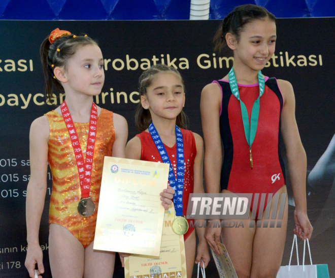 Bakıda qadın idman gimnastikası üzrə akrobatların çoxnövçülükdə yarışı başa çatıb. Azərbaycan, 4 dekabr 2015